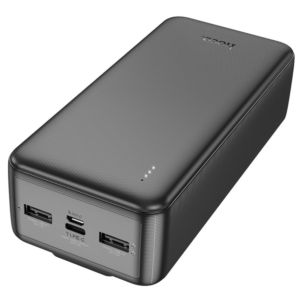Power bank Hoco J118B, 30000mAh, чорний + кабель Type-C/ Lightning