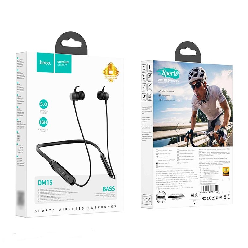 Наушники беспроводные вакуумные Hoco DM15, черные