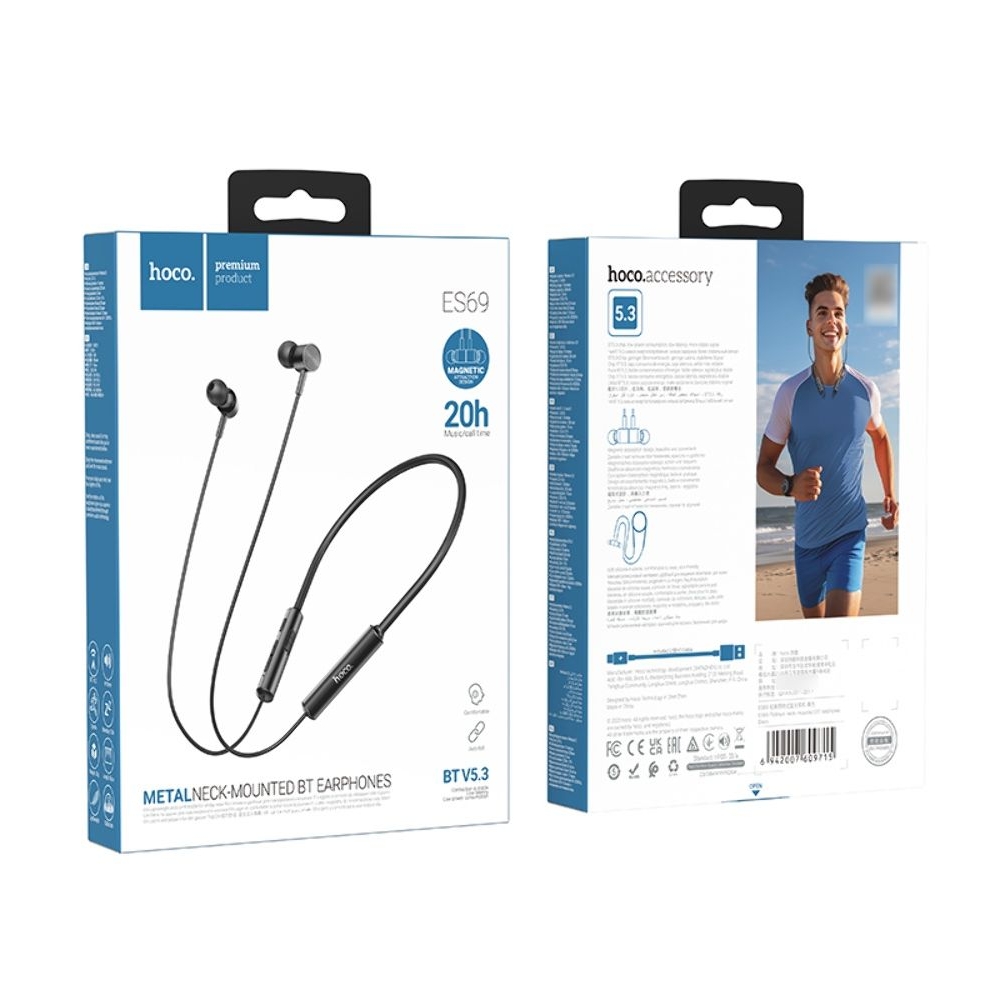 Наушники беспроводные вакуумные Hoco ES69, черные