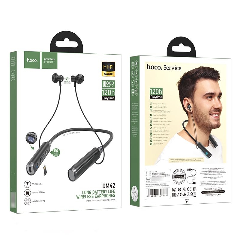 Наушники беспроводные вкладыши Hoco DM42, черные