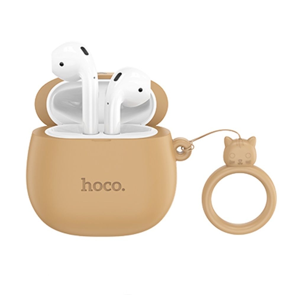 Наушники беспроводные вкладыши Hoco EW45 TWS Cat Ear caramel cat, коричневые