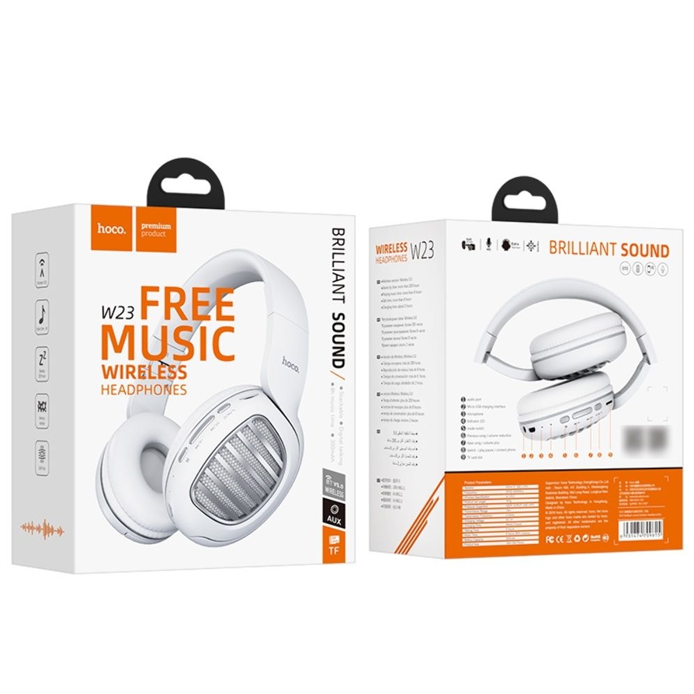 Наушники беспроводные полноразмерные Hoco W23, белые