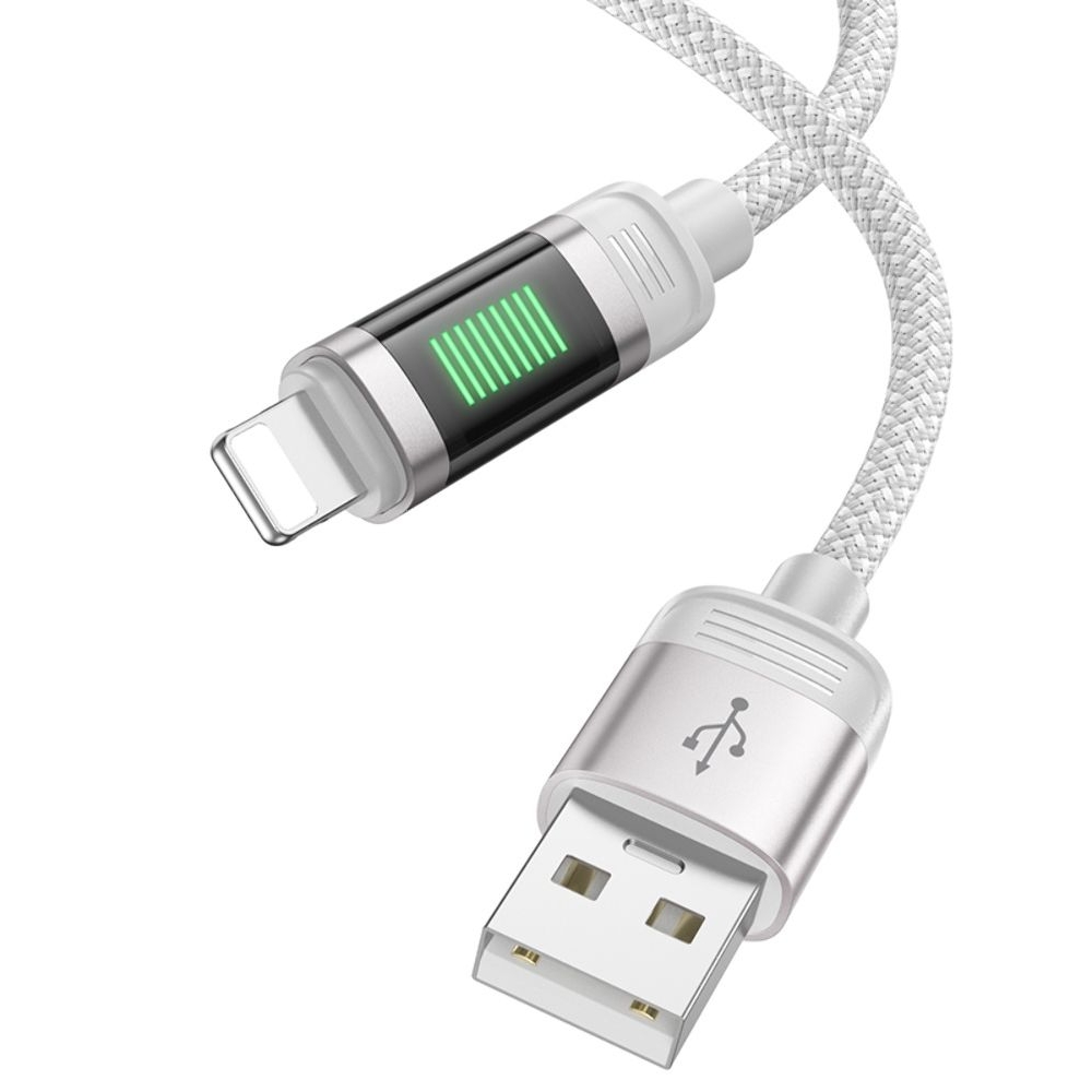 Кабель Hoco U126 USB to Lightning 1m серый