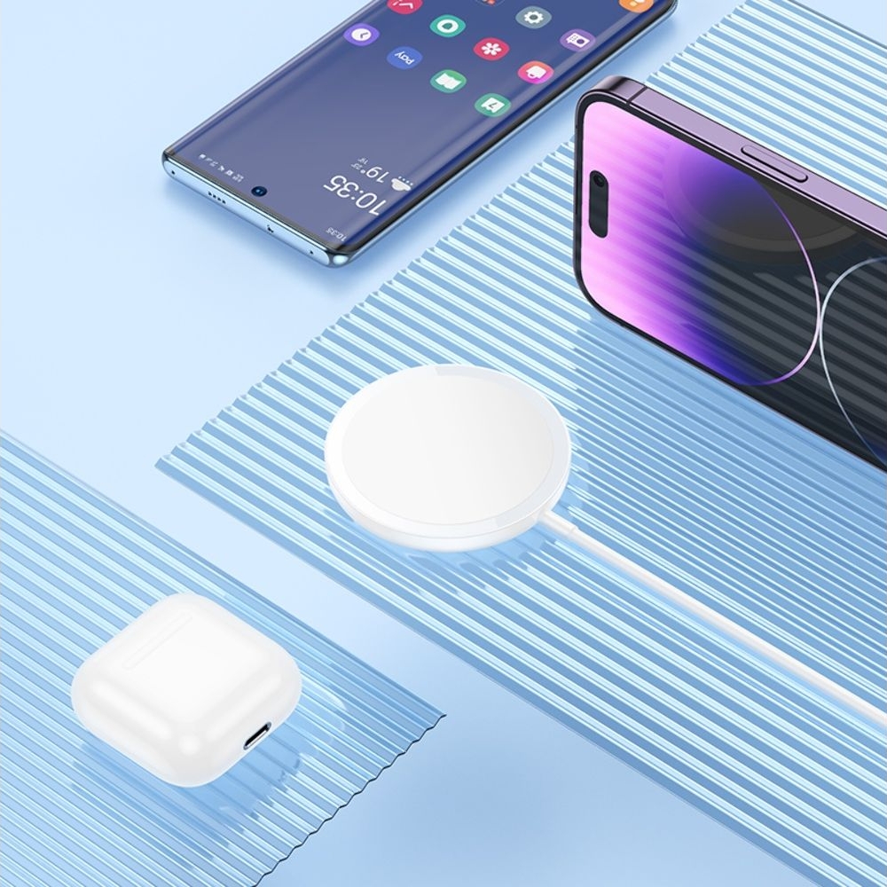 Бездротовий зарядний пристрій Hoco CW52, магнитное, белое | беспроводное зарядное устройство