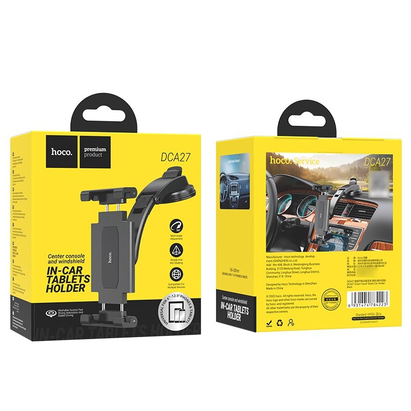 Автодержатель Hoco DCA27, для планшета, чорний