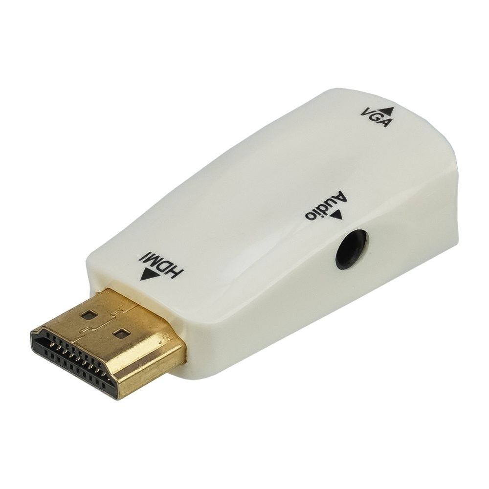 Адаптер переходник HDMI - VGA (F) + AUX (3.5), чорний