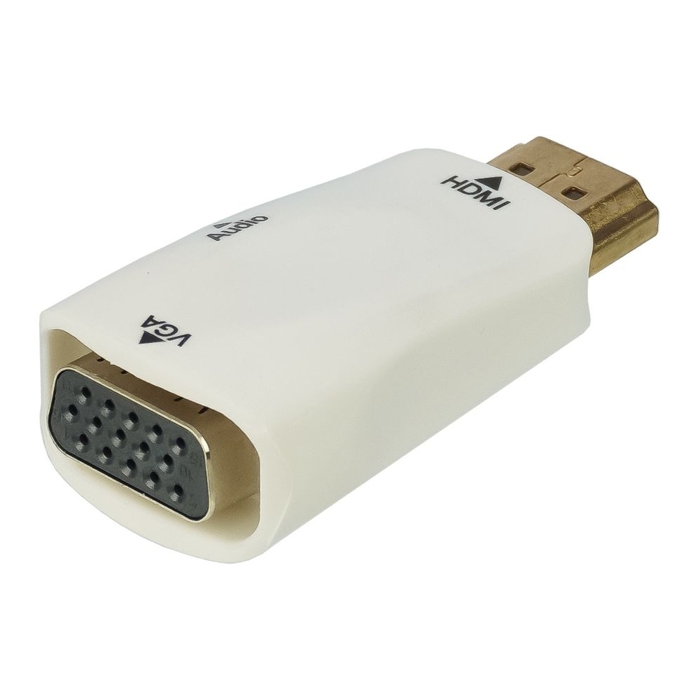 Адаптер переходник HDMI - VGA (F) + AUX (3.5), чорний