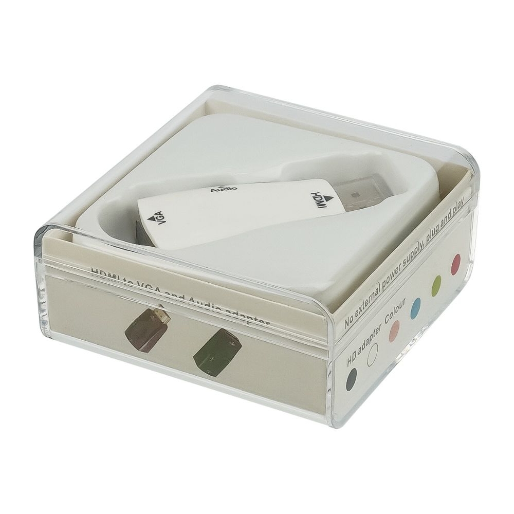 Адаптер переходник HDMI - VGA (F) + AUX (3.5), чорний