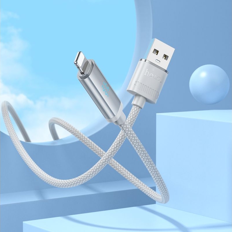 Кабель Hoco U127 USB to Lightning серебристо-серый