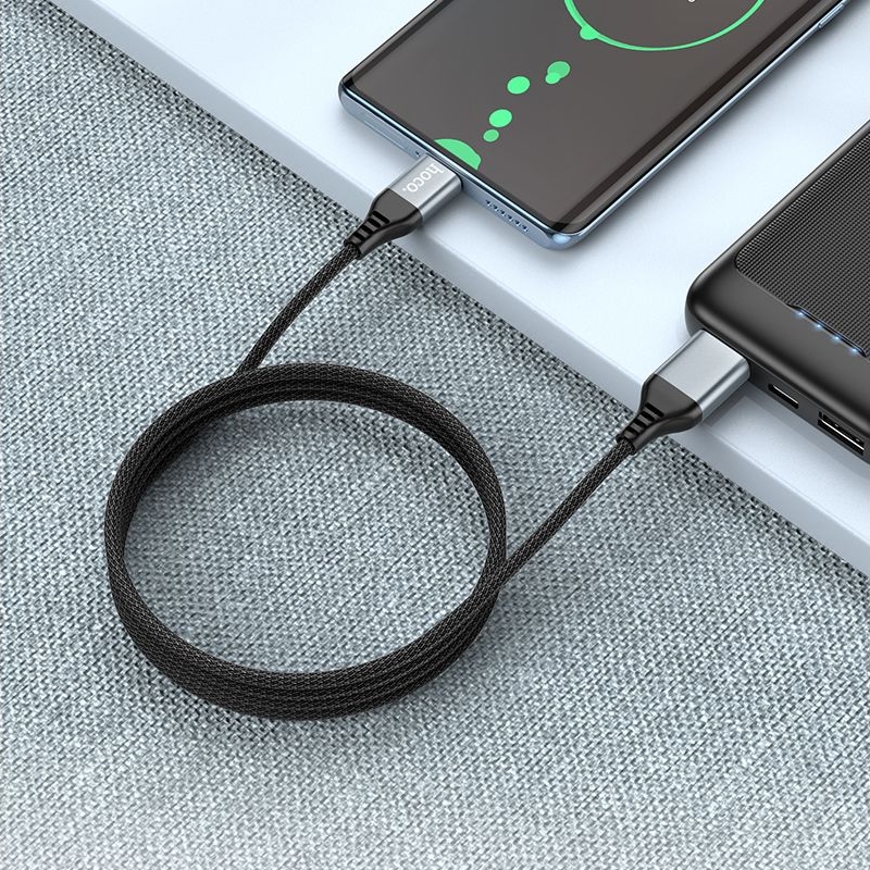 Кабель Hoco U128 2в1 USB/ Type-C на Type-C, чорний