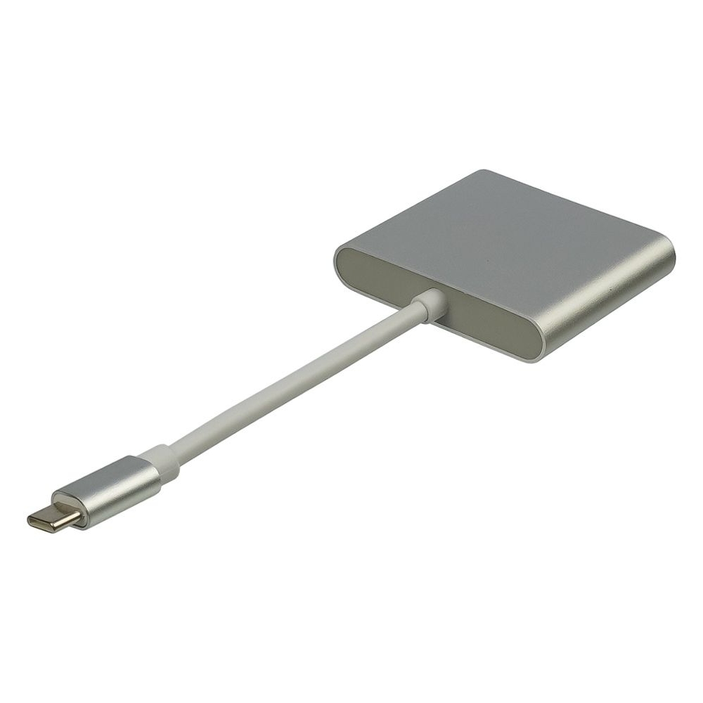 Мультиадаптер хаб Type-C - HDMI + USB3.0 + Type-C белые