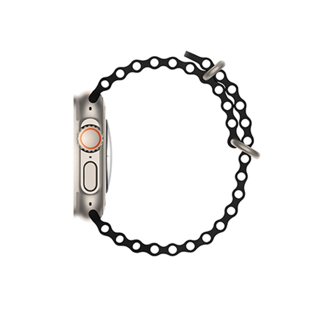 Ремешок силиконовый Hoco iWatch WA12 marine double buckle 42/ 44/ 45/ 49mm, чорний