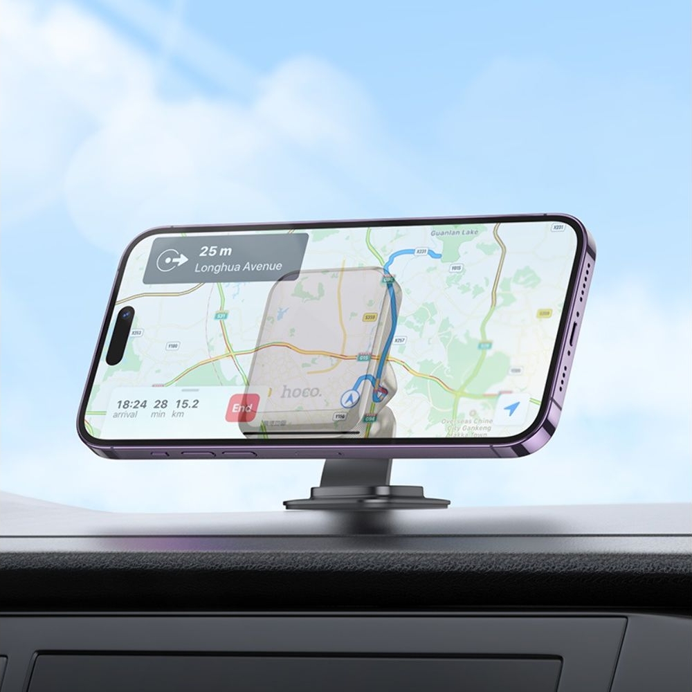 Автодержатель Hoco H25, магнитный, чорний, сірий