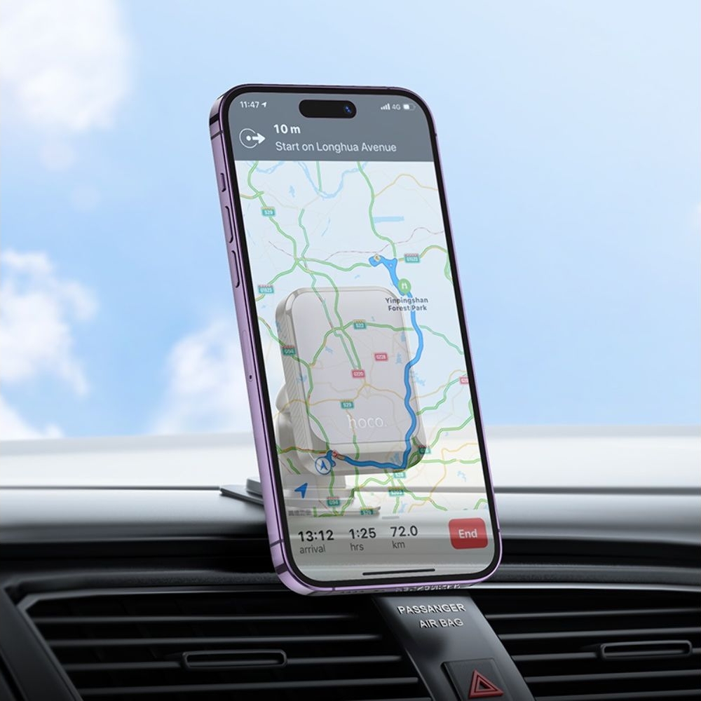 Автодержатель Hoco H25, магнитный, чорний, сірий