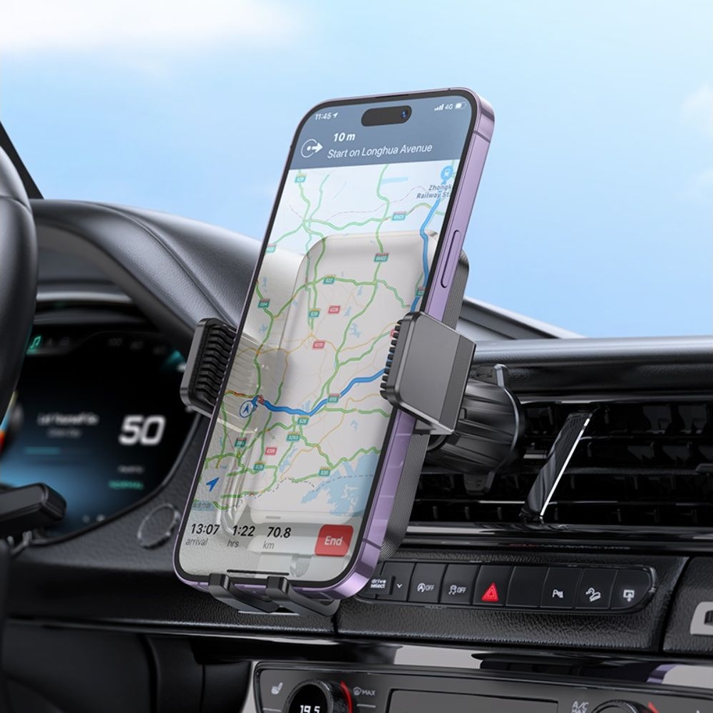 Автодержатель Hoco H26, чорний, сірий