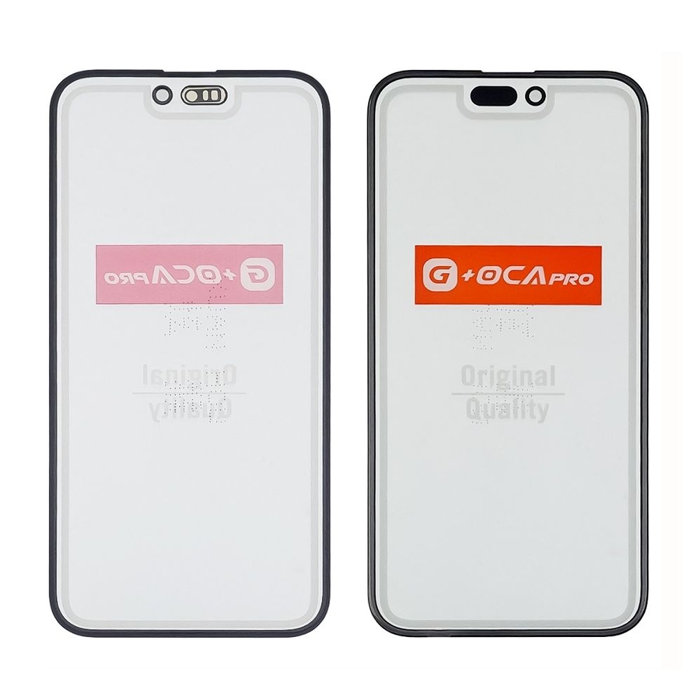 Стекло дисплея с OCA пленкой Apple iPhone 15 Plus черное G+OCA Pro
