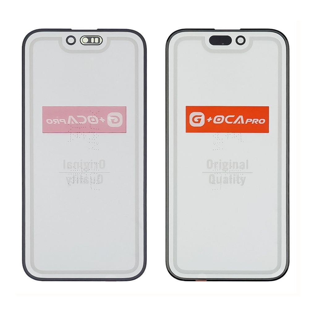 Стекло дисплея с OCA пленкой Apple iPhone 15 Pro черное G+OCA Pro