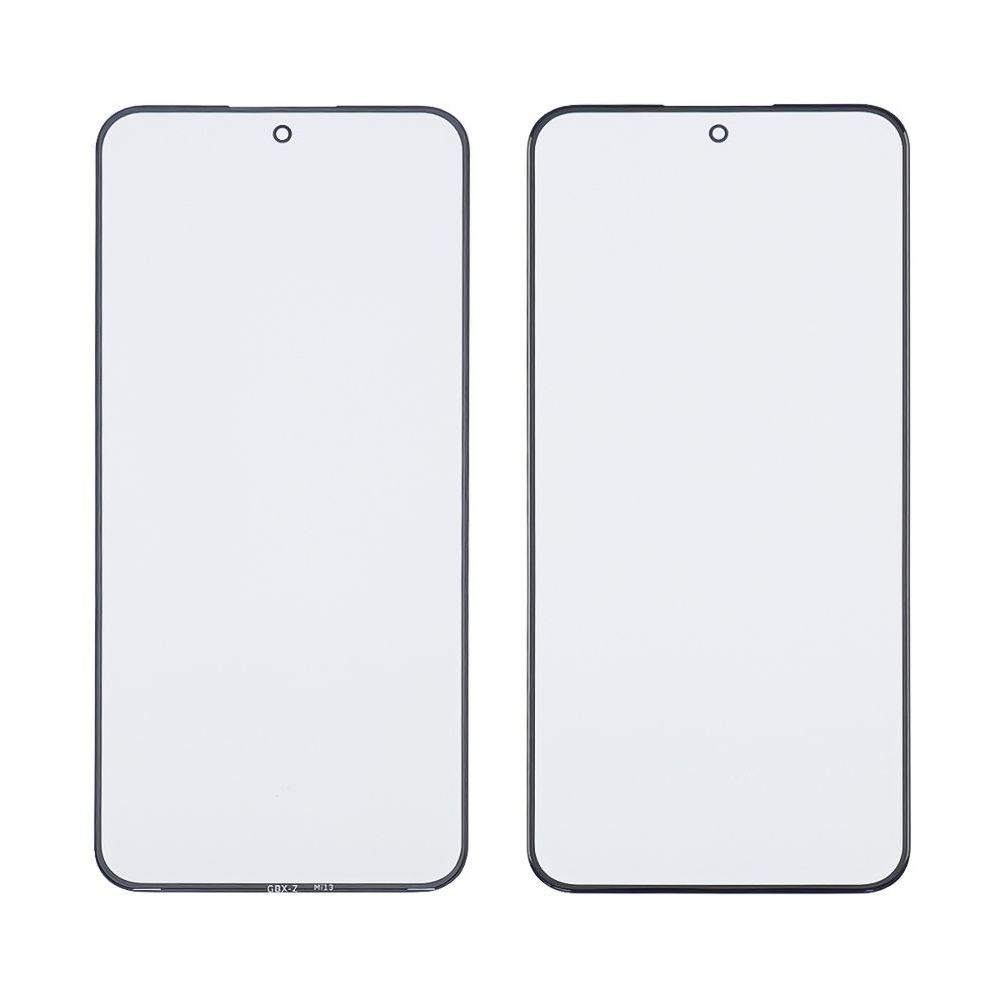 Стекло дисплея с OCA пленкой Xiaomi 13 черное с олеофобным покрытием, закаленное