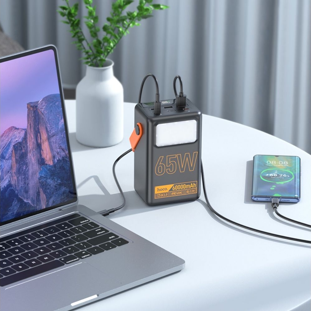 Power bank Hoco J110A, 60000 мАч, 65 Вт, чорний, Power Delivery (PD)
