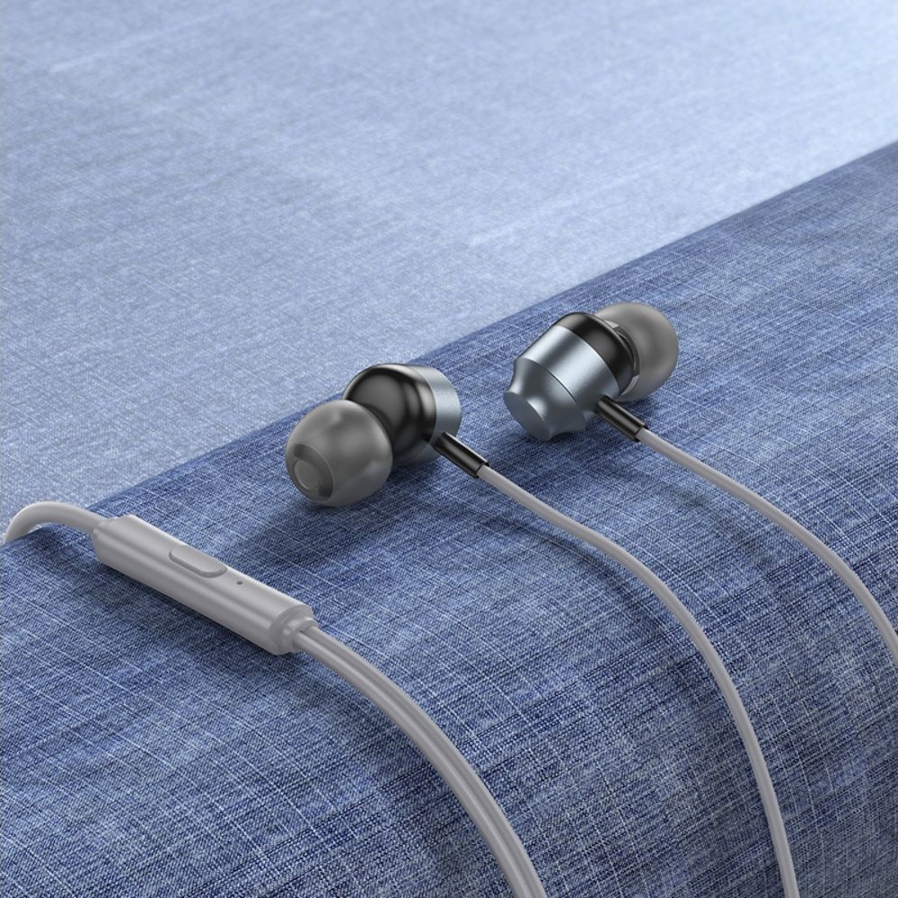 Наушники проводные вакуумные Hoco M122 с микрофоном Type-C серые