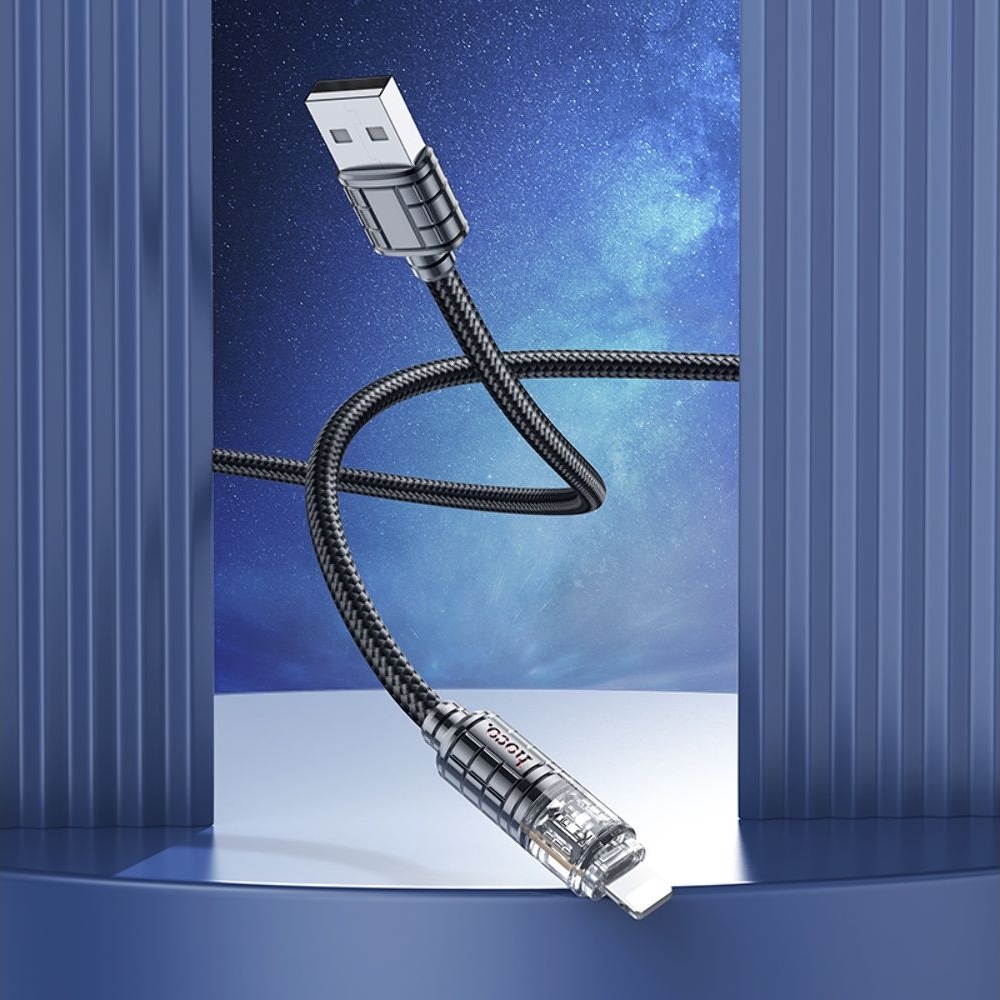 Кабель Hoco U122 USB to Lightning 1m, чорний