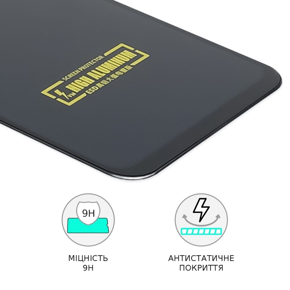 Захисне скло Xiaomi Redmi Note 9s/Note 9 Pro/Poco M2 Pro Full Glue High Aluminum (0.3 мм, чорне) | Закаленное защитное стекло