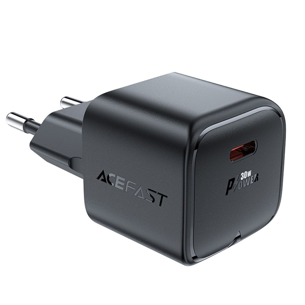 Сетевое зарядное устройство Acefast A77 mini Type-C , Power Delivery (30 Вт), GaN, черное