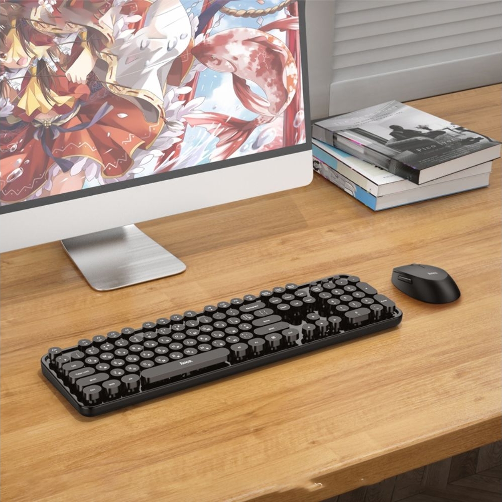 Комплект клавиатура и мышь Hoco DI25 2.4G (ENG/ УКР/ РУС), чорний