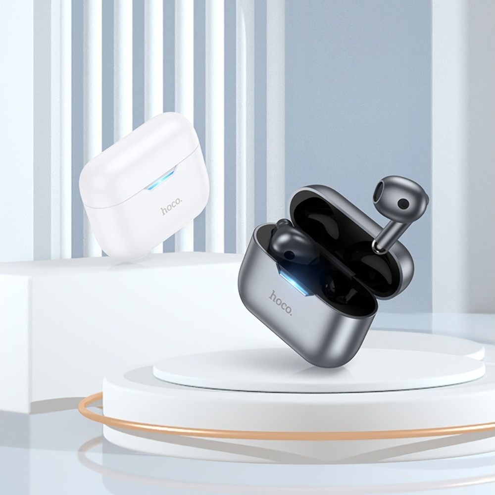 Наушники беспроводные вкладыши Hoco EW34 TWS metal, серые