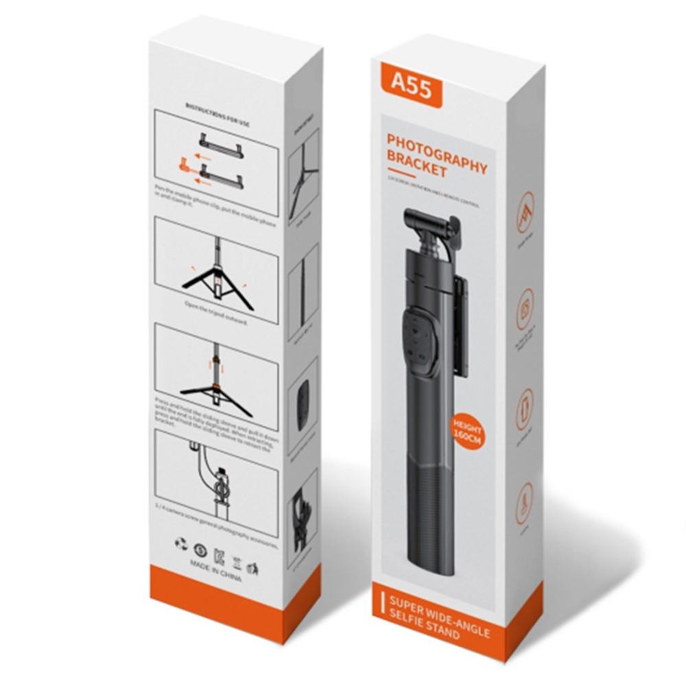 Штатив-трипод Adyss A55, с пультом, 1.7 м, чорний