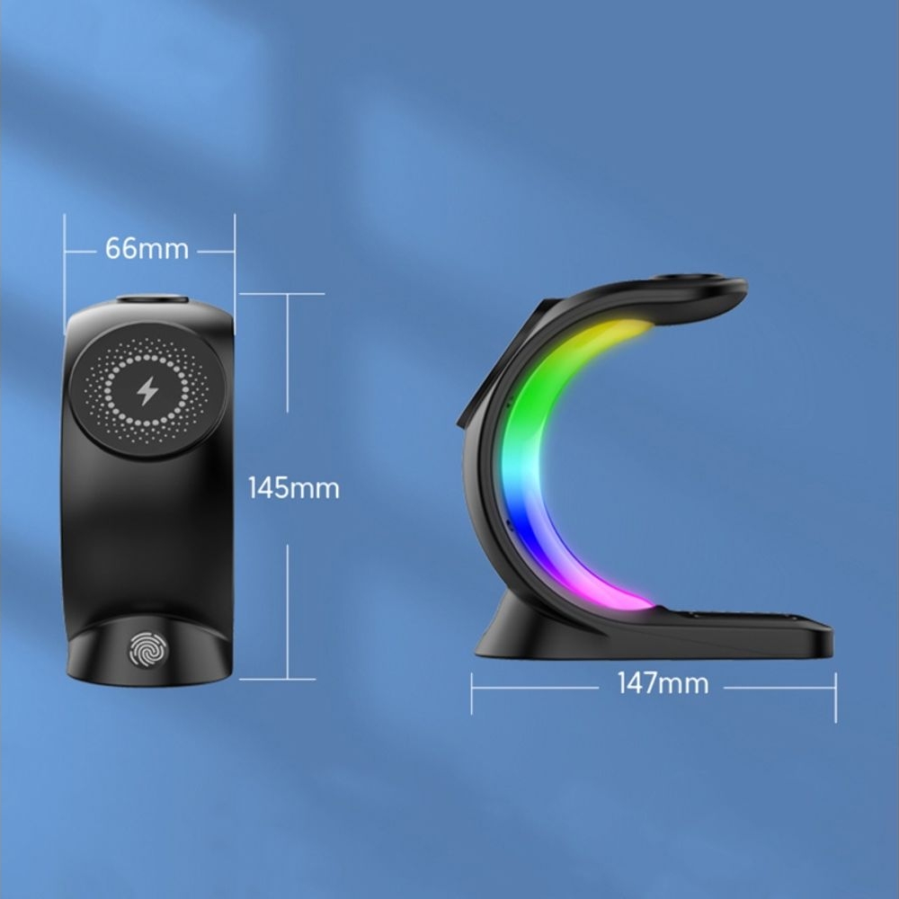 Беспроводная док-станция 3в1 T17 3in1 15W+5W+3.5W, черная