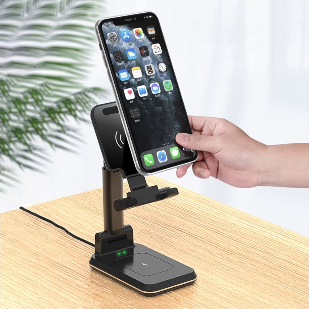 Беспроводная док-станция 3в1 T6 3in1 15W+15W, черная