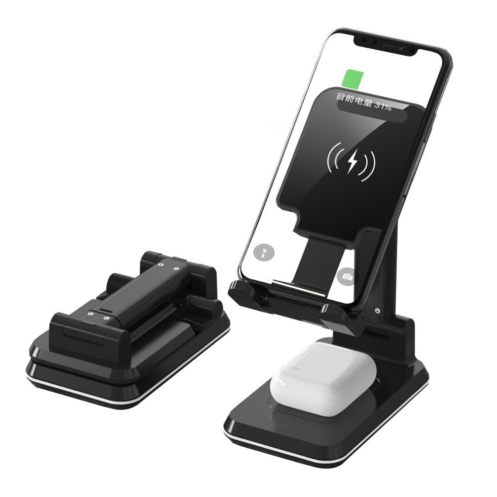 Беспроводная док-станция 3в1 T6 3in1 15W+15W, черная