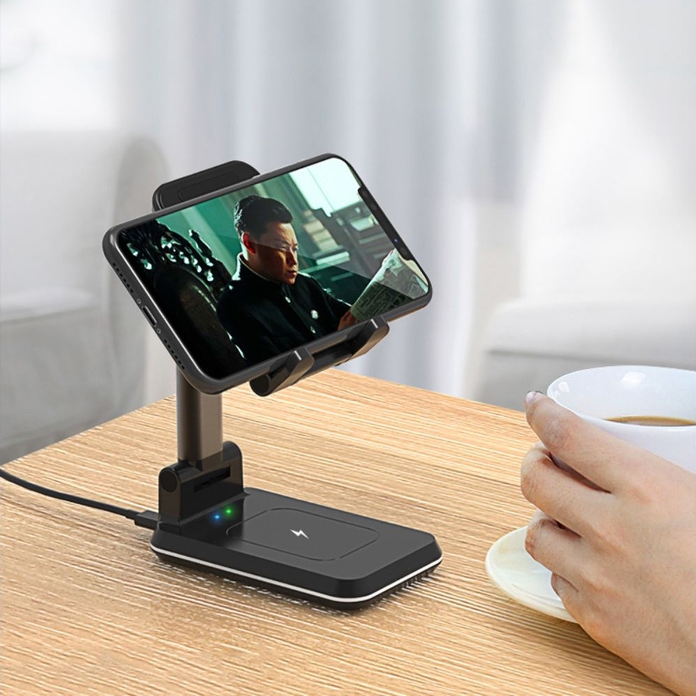 Беспроводная док-станция 3в1 T6 3in1 15W+15W, черная