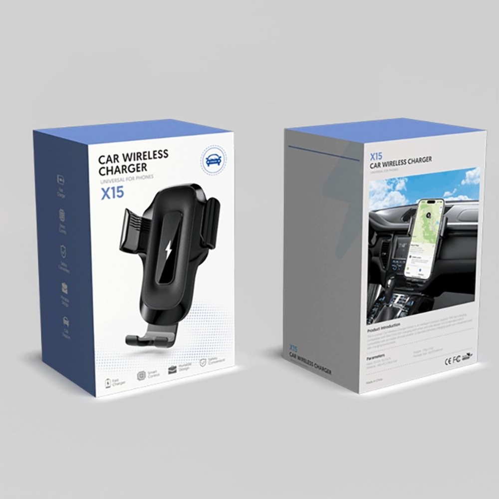 Автодержатель X15 15W, чорний с функцией беспроводной зарядки
