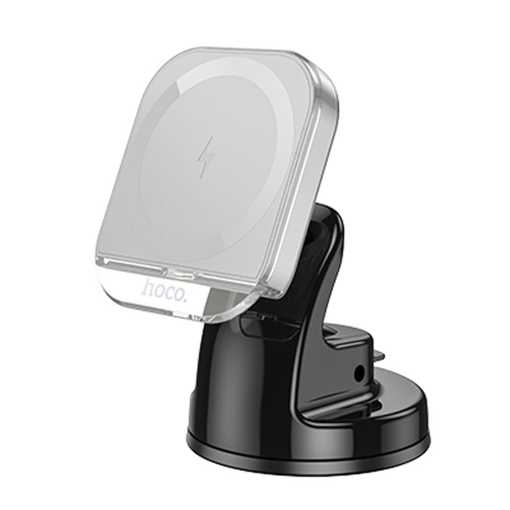 Автодержатель Hoco HW18, магнитный, с функцией беспроводной зарядки, сірий