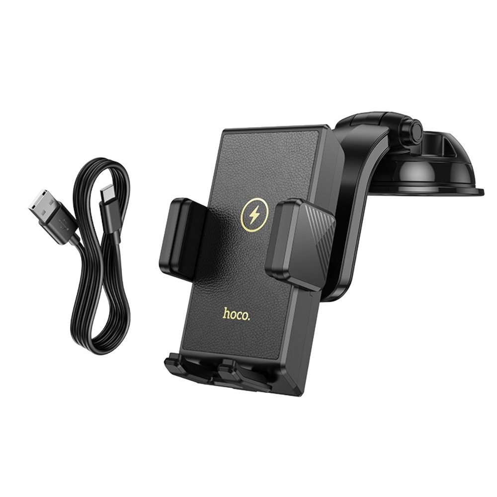 Автодержатель Hoco HW22 с функцией беспроводной зарядки, чорний