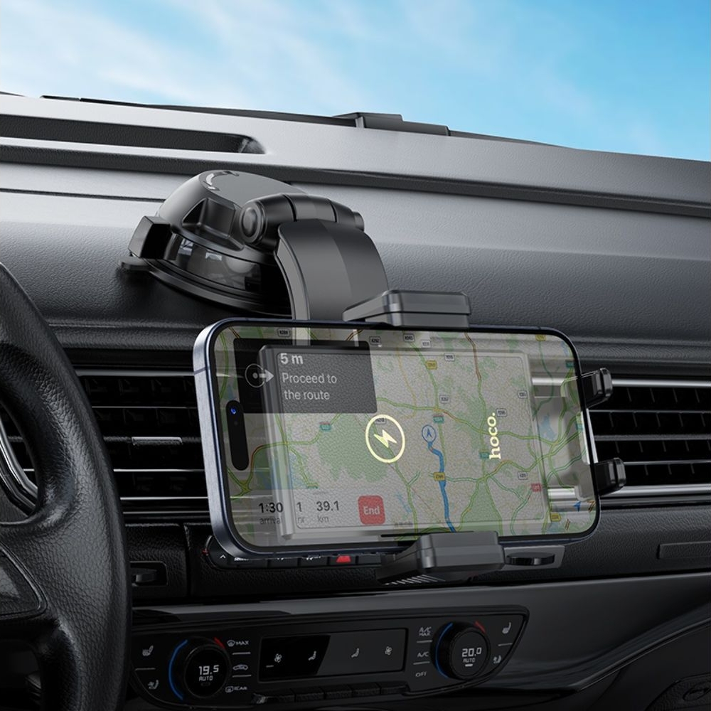 Автодержатель Hoco HW22 с функцией беспроводной зарядки, чорний