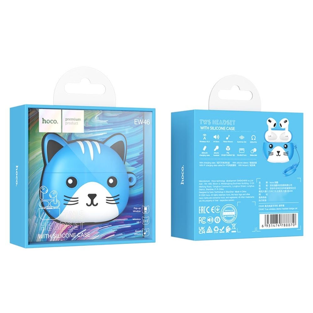 Наушники беспроводные вкладыши Hoco EW46 TWS dodge cat
