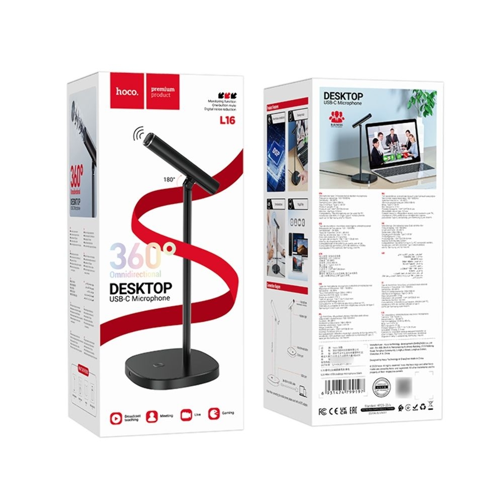 Микрофон Hoco L16, чорний