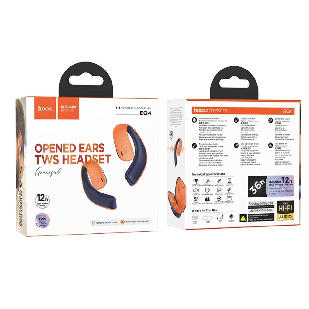 Наушники беспроводные Hoco EQ4 TWS, синие