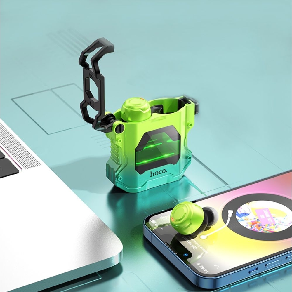 Наушники беспроводные вакуумные Hoco EW33 TWS fluorescent, зеленая