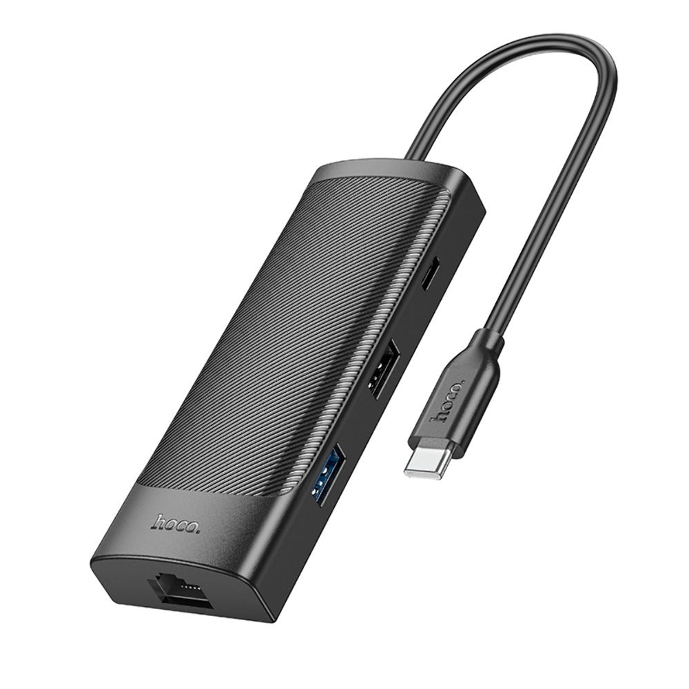 Адаптер переходник Hoco HB44 8в1 Type-C converter, чорний
