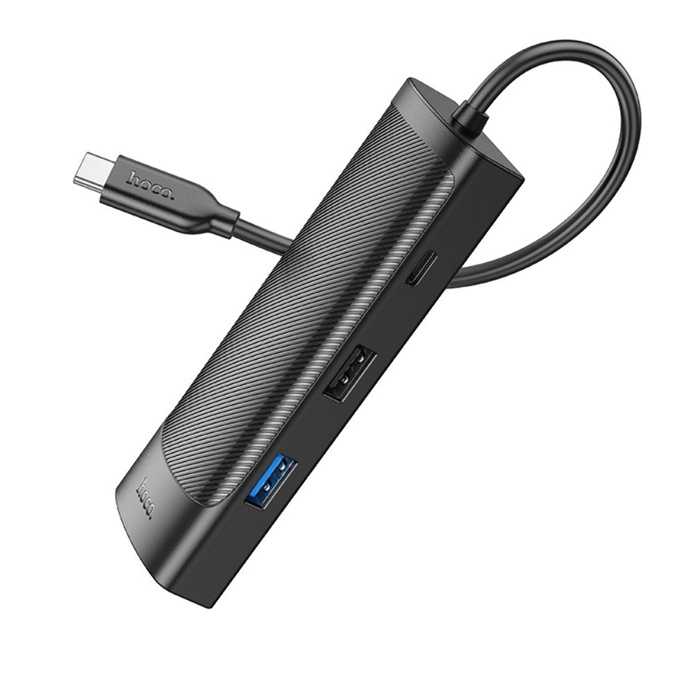 Адаптер переходник Hoco HB44 8в1 Type-C converter, чорний