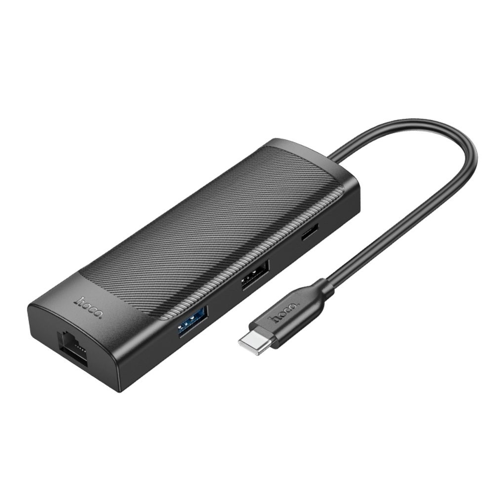 Адаптер переходник Hoco HB44 8в1 Type-C converter, чорний