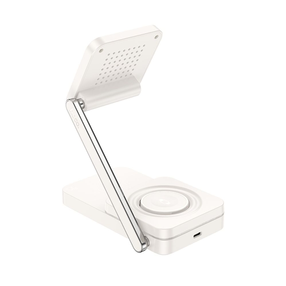 Бездротовий зарядний пристрій Hoco CQ10 3в1 milky, білий | беспроводное зарядное устройство