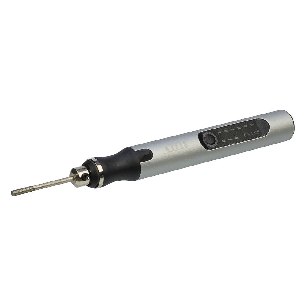 Бормашинка аккумуляторная Aida E-108 (набор насадок для гравировки, шлифовки, полировки, 3 скорости работы)