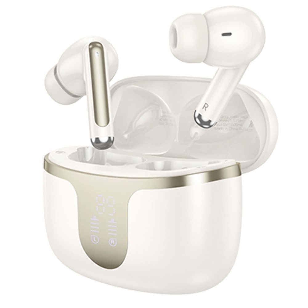 Наушники беспроводные вакуумные Hoco EQ10 TWS milky, белые