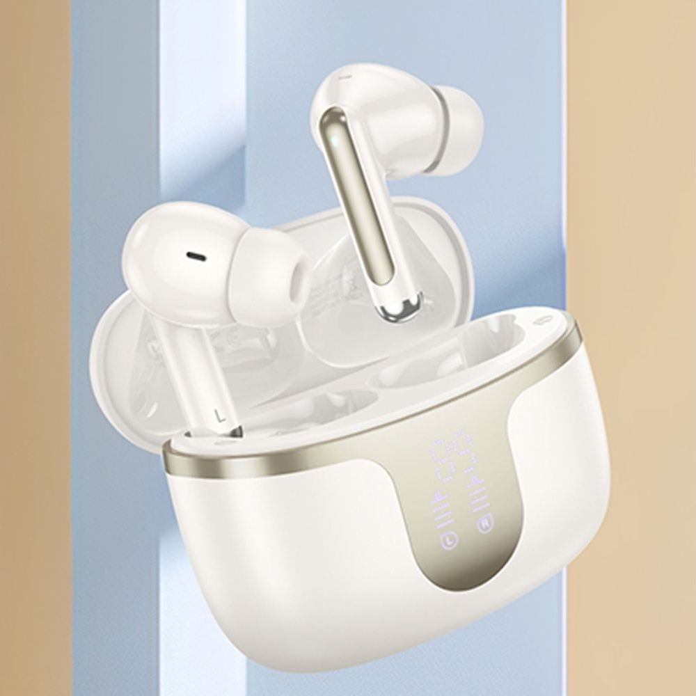 Наушники беспроводные вакуумные Hoco EQ10 TWS milky, белые