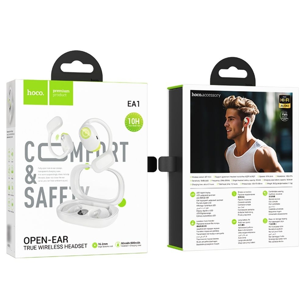 Наушники беспроводные открытые Hoco EA1 TWS, серые